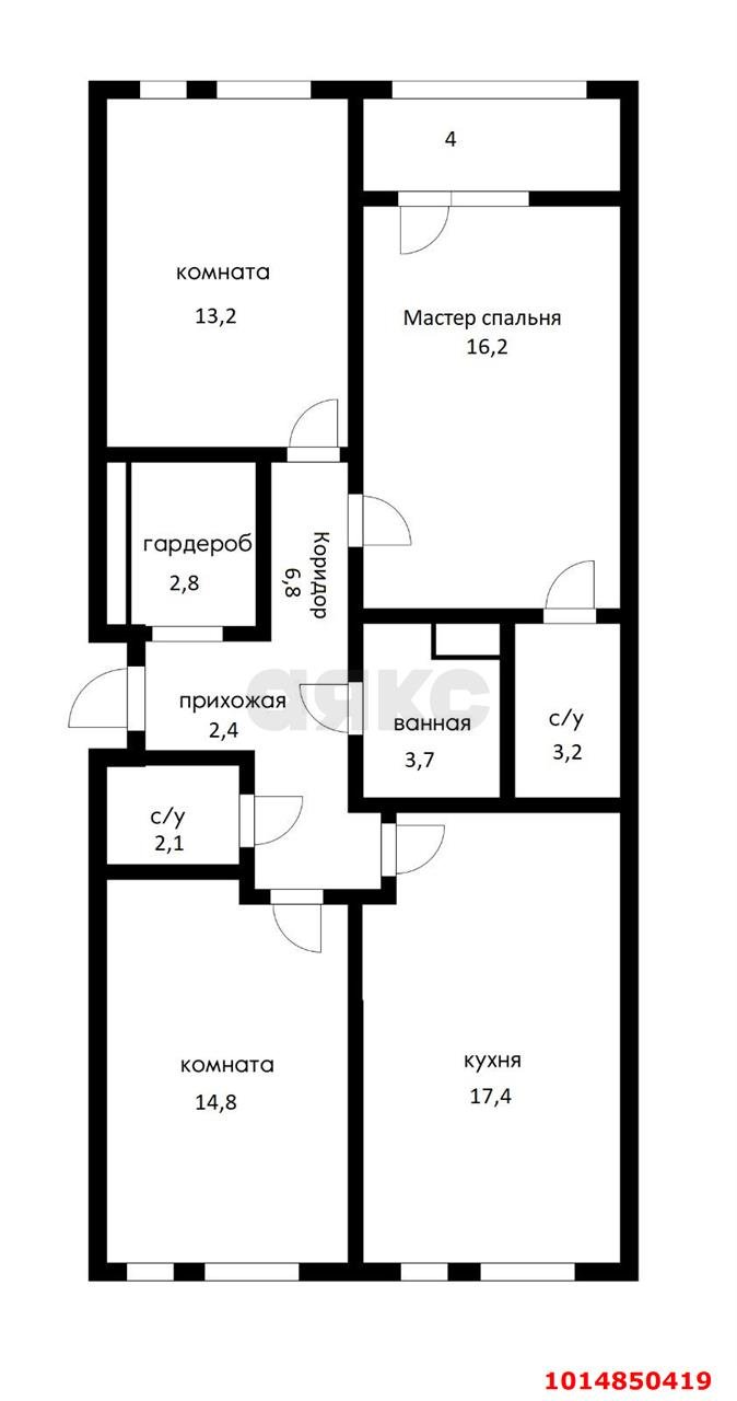 Фото №2: 3-комнатная квартира 90&nbsp;м², 11/18&nbsp;эт. - Краснодар, Прикубанский внутригородской округ, мкр. ЖК Эрмитаж, ул. им. Мурата Ахеджака, 20