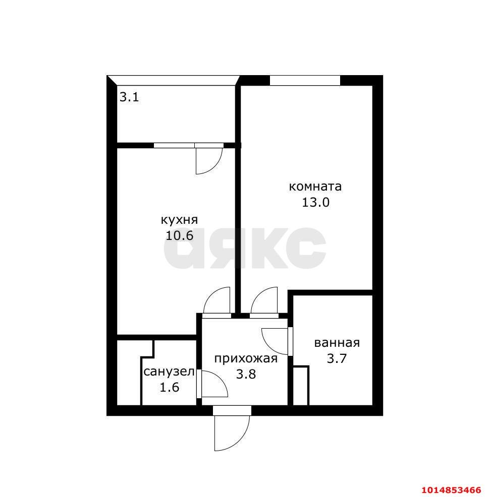 Фото №6: 1-комнатная квартира 33&nbsp;м², 12/24&nbsp;эт. - Краснодар, Прикубанский внутригородской округ, Прикубанский внутригородской округ, ЖК Лучший, ЖК Лучший, имени Петра Метальникова, мкр. имени Петра Метальникова, ул. Петра Метальникова, 36