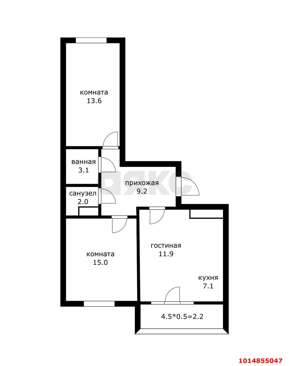 Фото №15: 2-комнатная квартира 65&nbsp;м², 4/24&nbsp;эт. - Краснодар, Прикубанский внутригородской округ, мкр. жилой комплекс Свобода, ул. Домбайская, 55к8