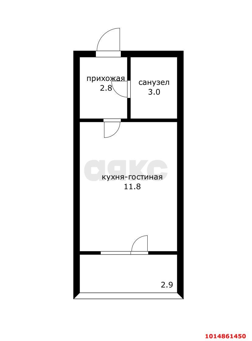 Фото №8: Студия 17&nbsp;м², 3/3&nbsp;эт. - Российский, Прикубанский внутригородской округ, мкр. ЖК Добрый, ул. имени Академика Сахарова, 2Ак8
