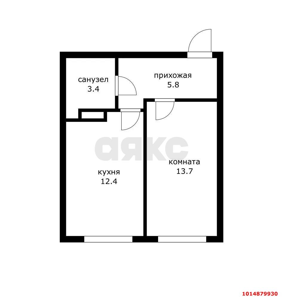 Фото №8: 1-комнатная квартира 34&nbsp;м², 8/16&nbsp;эт. - Краснодар, Прикубанский внутригородской округ, мкр. ЖК Самолёт-6, ул. Ивана Беличенко, 88к1
