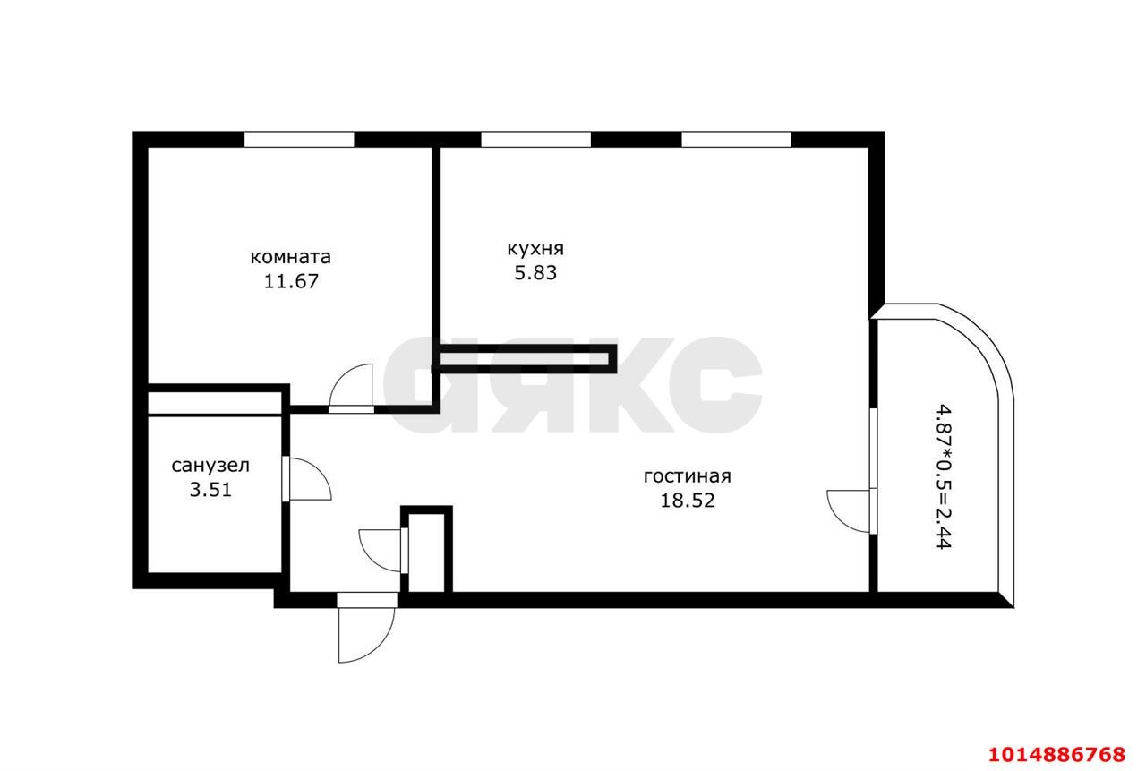 Фото №15: 2-комнатная квартира 50&nbsp;м², 10/22&nbsp;эт. - Краснодар, Прикубанский внутригородской округ, мкр. ЖК Красная Площадь, ул. Конгрессная, 19/3
