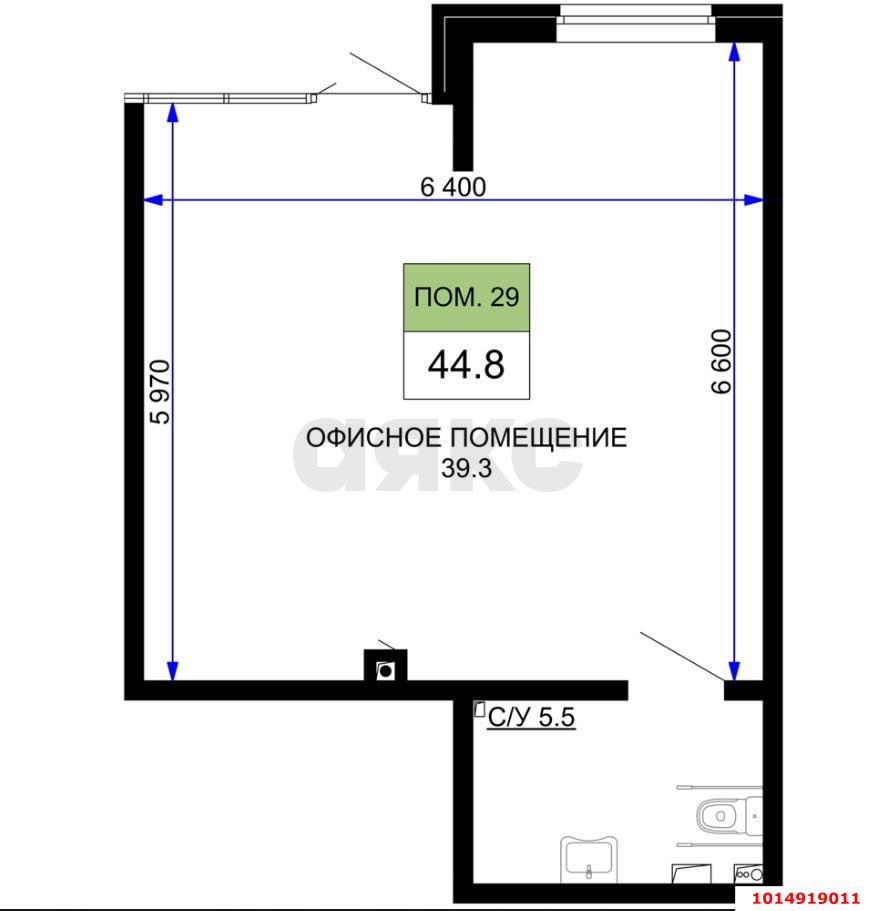 Фото №3: Торговое помещение 44&nbsp;м², 1/16&nbsp;эт. - Краснодар, Прикубанский внутригородской округ, мкр. жилой комплекс Дыхание, ул. Лётчика Позднякова, 2к25