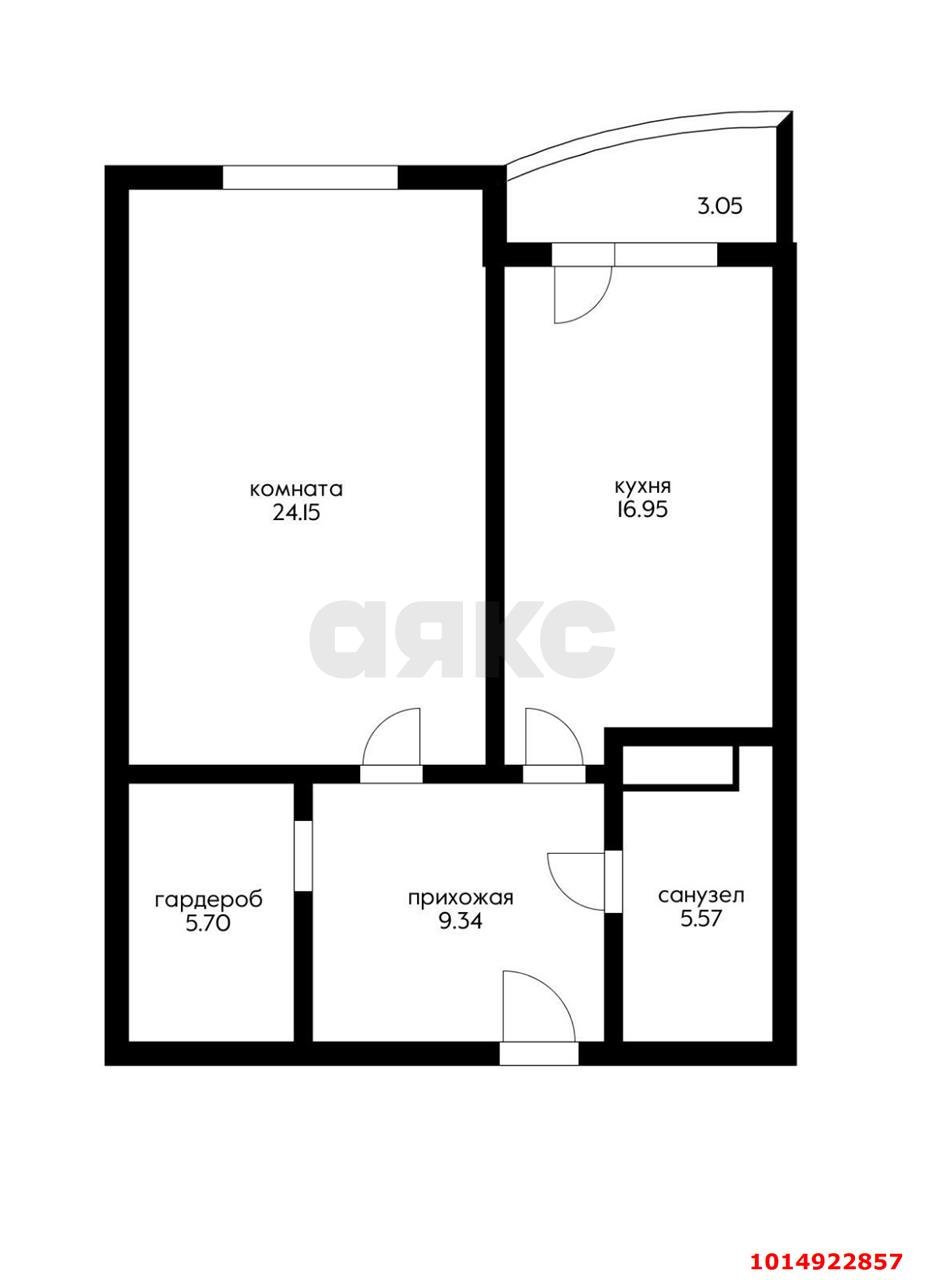 Фото №15: 1-комнатная квартира 64&nbsp;м², 13/18&nbsp;эт. - Краснодар, Кожзавод, ЖК Европейский, мкр. Западный внутригородской округ, ул. Кожевенная, 24