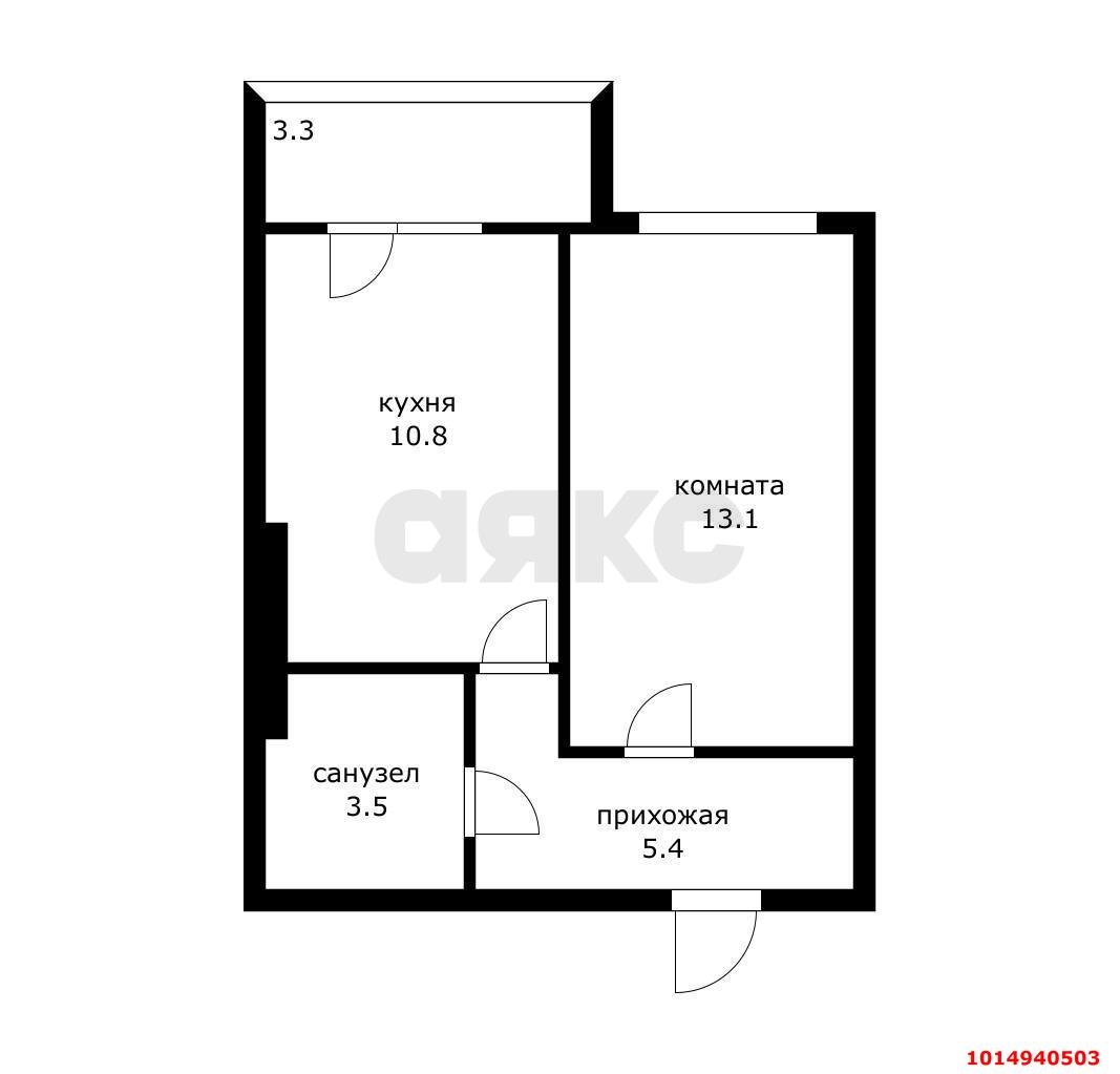 Фото №6: 1-комнатная квартира 32&nbsp;м², 2/5&nbsp;эт. - Новая Адыгея, мкр. жилой комплекс Мята, ул. Бжегокайская, 23/1Ак2