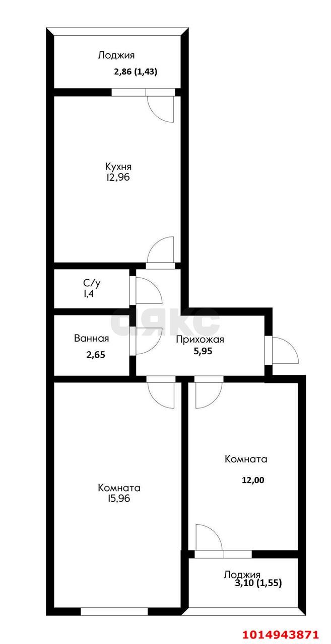 Фото №12: 2-комнатная квартира 55&nbsp;м², 14/22&nbsp;эт. - Краснодар, Прикубанский внутригородской округ, ЖК Славянка, мкр. Славянский, ул. Заполярная, 39к3