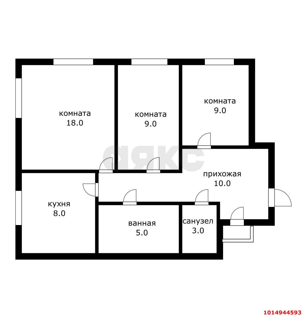 Фото №10: 3-комнатная квартира 61&nbsp;м², 1/2&nbsp;эт. - Краснодар, Западный внутригородской округ, мкр. Фестивальный, ул. имени Дзержинского, 117