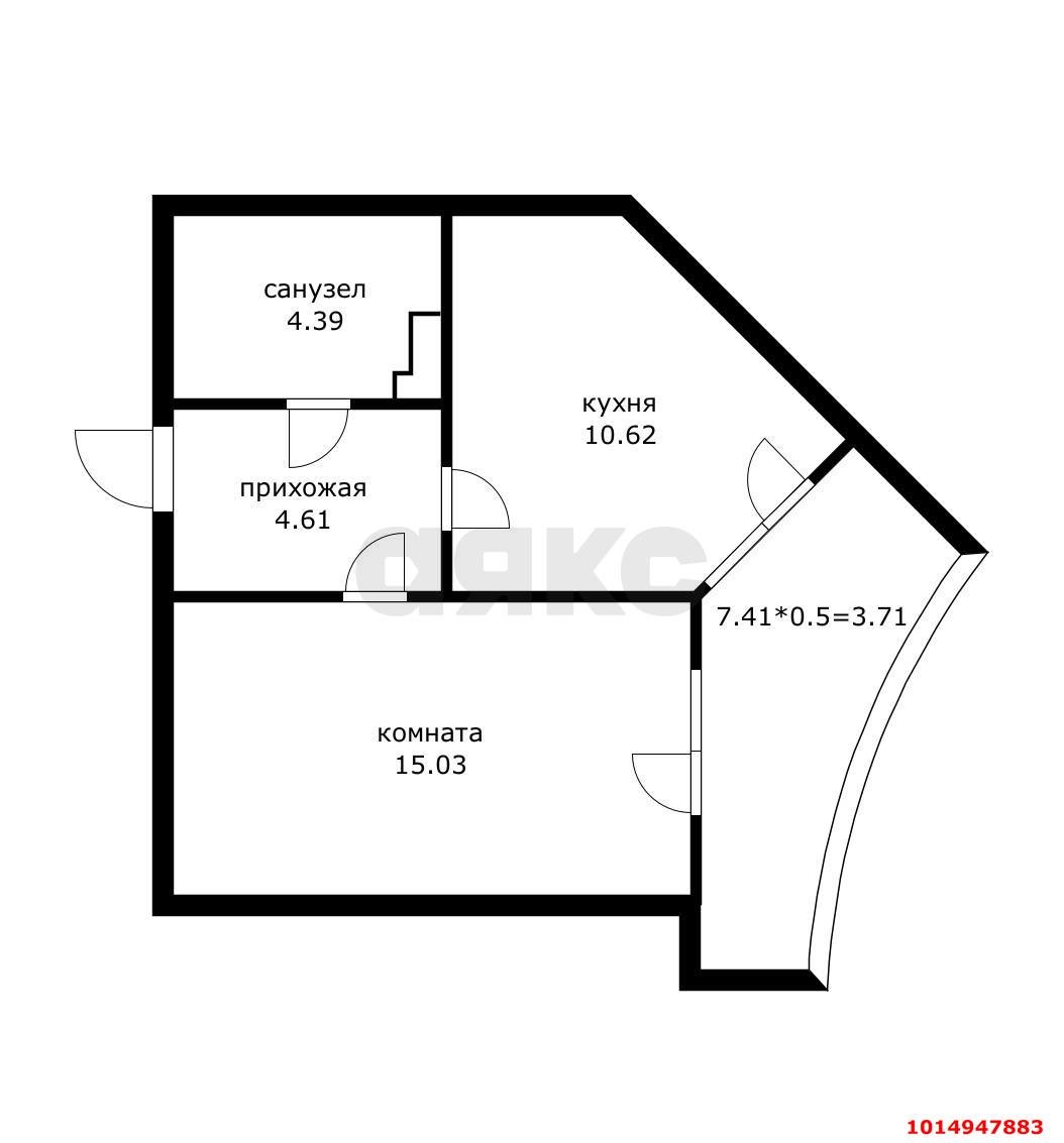 Фото №4: 1-комнатная квартира 34&nbsp;м², 6/24&nbsp;эт. - Краснодар, Прикубанский внутригородской округ, мкр. Достояние, ул. им. Мурата Ахеджака, 10А