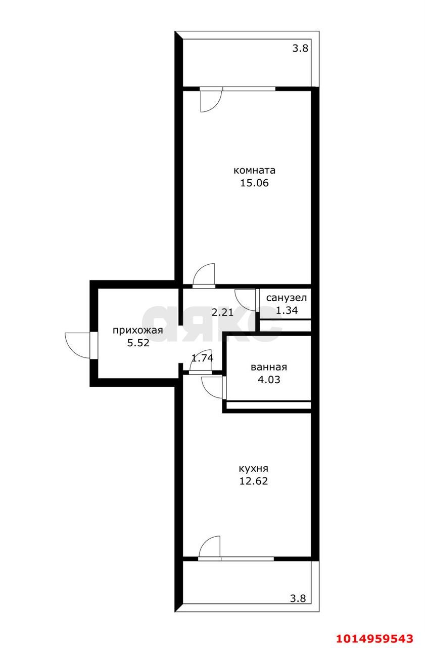 Фото №8: 1-комнатная квартира 42&nbsp;м², 1/16&nbsp;эт. - Краснодар, Прикубанский внутригородской округ, мкр. Восточно-Кругликовский, ул. Героев-Разведчиков, 23/1