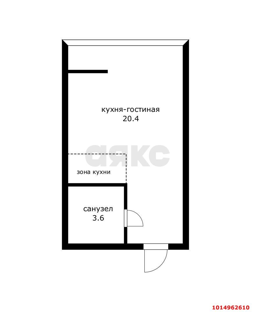 Фото №8: Студия 24&nbsp;м², 8/20&nbsp;эт. - Краснодар, Прикубанский внутригородской округ, имени Петра Метальникова, мкр. жилой комплекс Радуга, ул. Евгении Жигуленко, 7