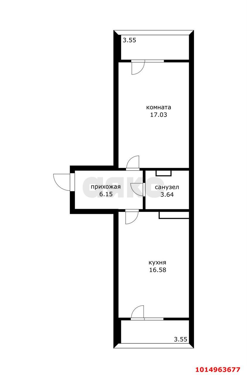 Фото №9: 1-комнатная квартира 50&nbsp;м², 4/16&nbsp;эт. - Краснодар, Прикубанский внутригородской округ, Восточный, мкр. жилой комплекс Квартал № 6, ул. имени Героя Советского Союза Николая Воробьёва, 15