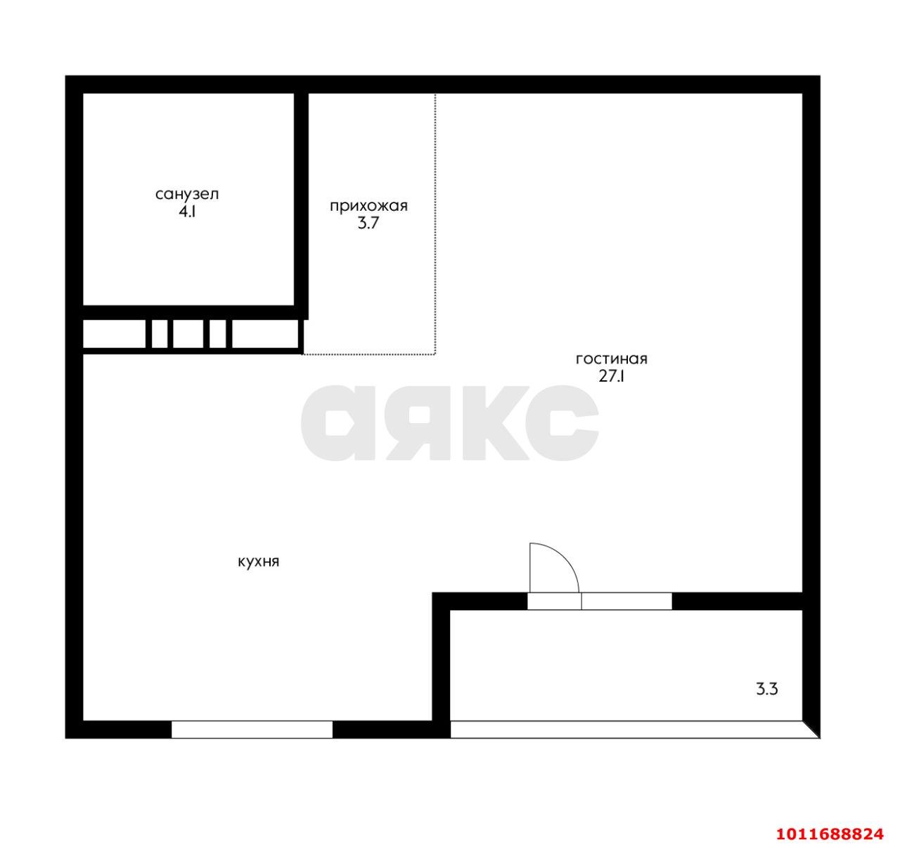 Фото №4: 1-комнатная квартира 36 м² - Краснодар, коттеджный  Близкий, ул. Даниила Смоляна, 39