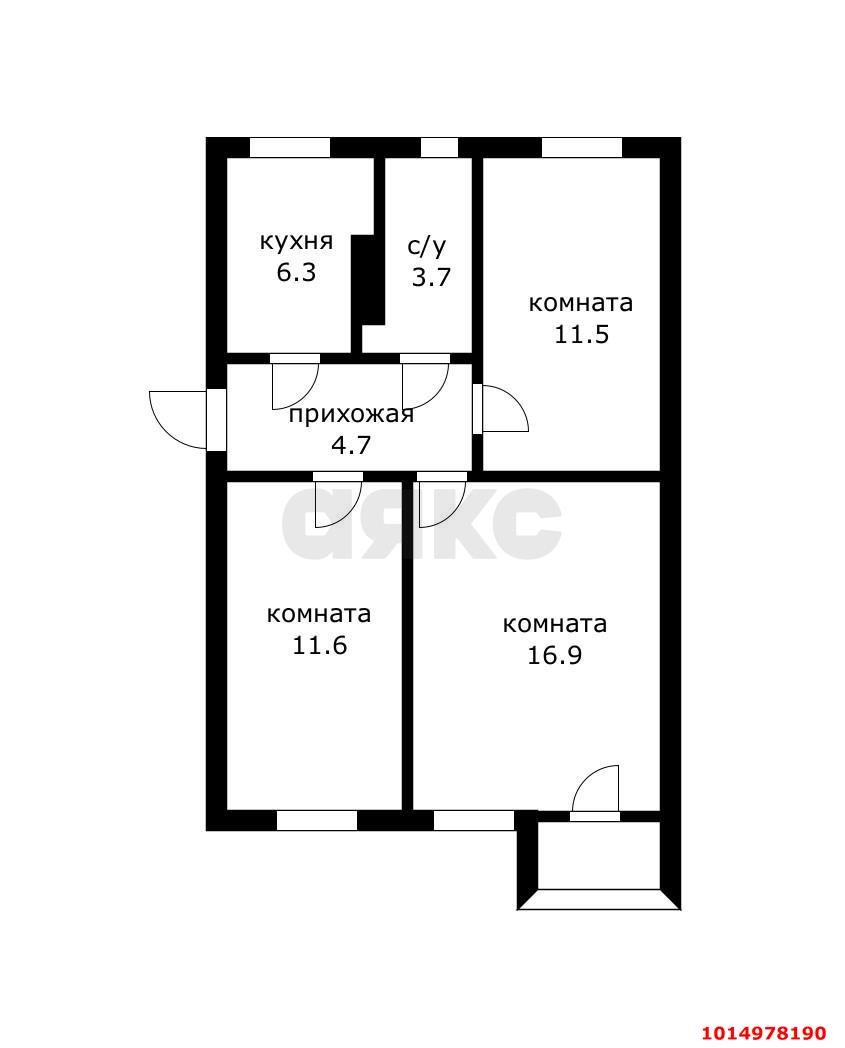 Фото №15: 3-комнатная квартира 54&nbsp;м², 2/2&nbsp;эт. - Краснодар, мкр. Западный внутригородской округ, ул. 1-я Линия Нефтяников, 4