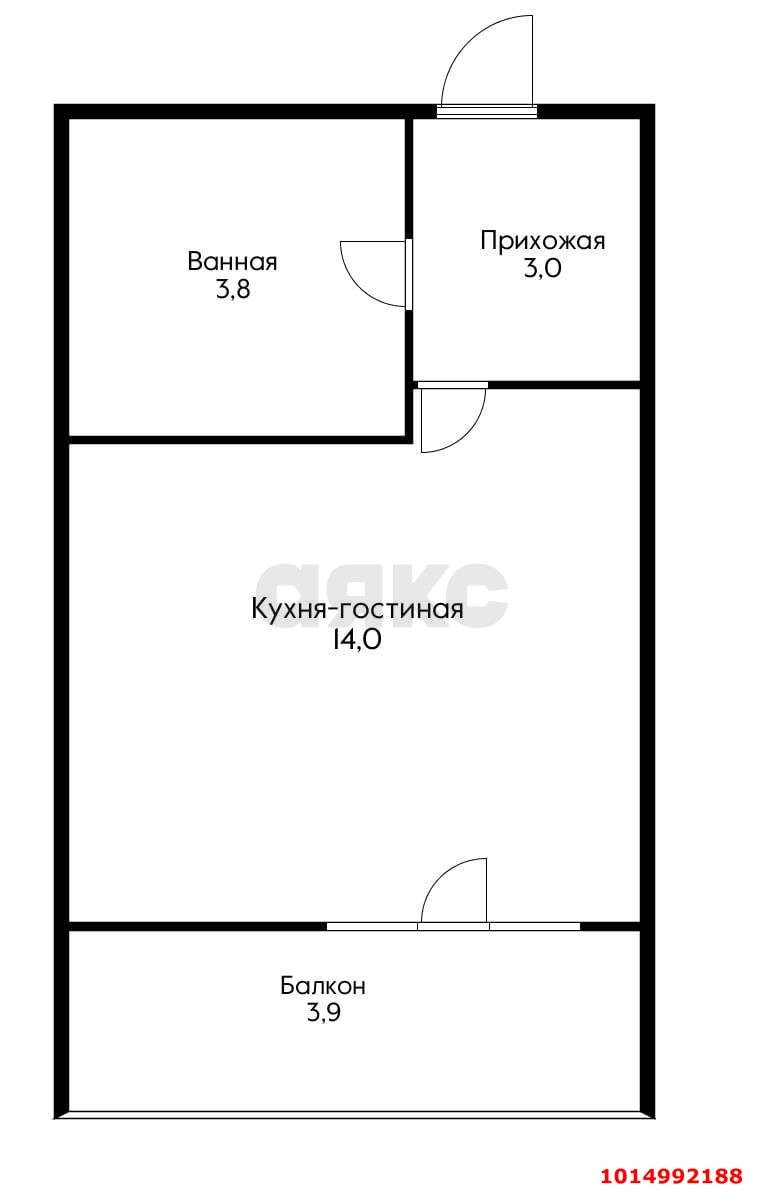 Фото №1: Студия 24&nbsp;м², 13/16&nbsp;эт. - Краснодар, Прикубанский внутригородской округ, мкр. жилой комплекс Самолёт, ул. Западный Обход, 39/2к2