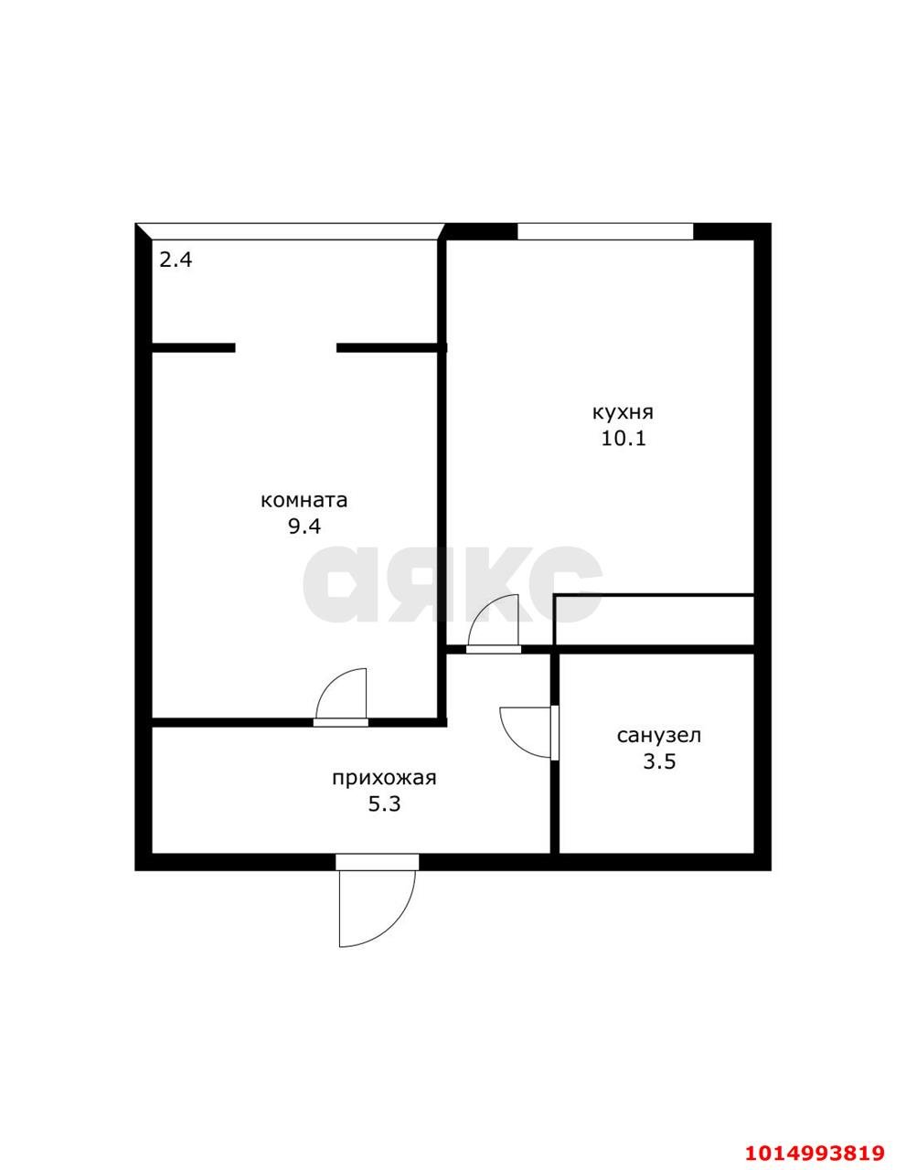 Фото №4: 1-комнатная квартира 28&nbsp;м², 7/8&nbsp;эт. - Яблоновский, ул. Тургеневское Шоссе, 1Гк4