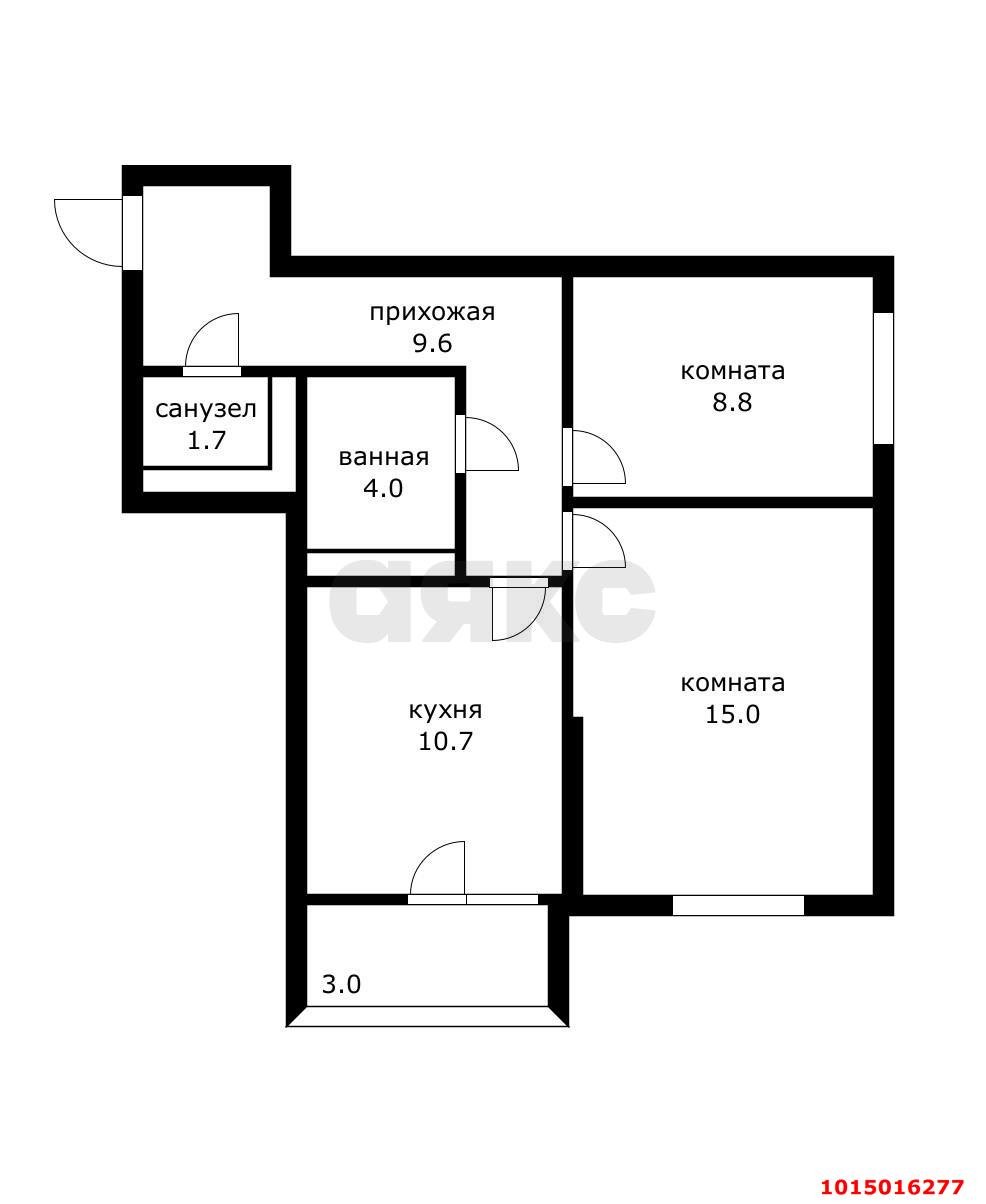 Фото №3: 2-комнатная квартира 52&nbsp;м², 24/24&nbsp;эт. - Краснодар, Карасунский внутригородской округ, Гидростроителей, мкр. жилой комплекс Квартет, ул. имени Снесарева, 10к2