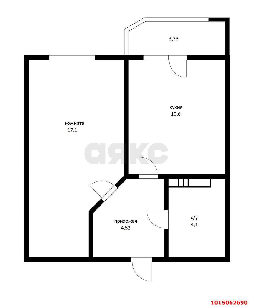 Фото №14: 1-комнатная квартира 39&nbsp;м², 4/22&nbsp;эт. - Краснодар, Прикубанский внутригородской округ, мкр. Достояние, ул. Григория Булгакова, 16