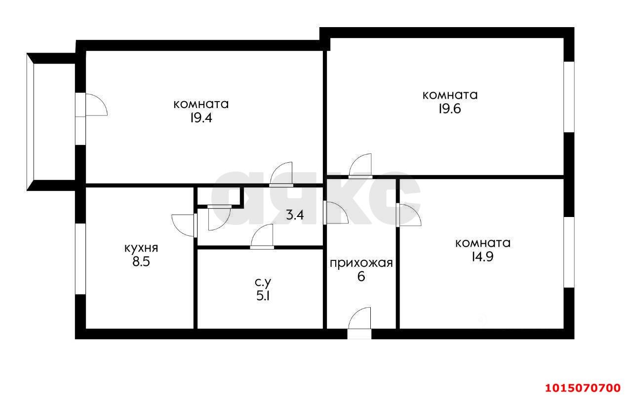 Фото №17: 3-комнатная квартира 80&nbsp;м², 5/5&nbsp;эт. - Краснодар, Центральный внутригородской округ, мкр. Центральный, ул. Красная, 160