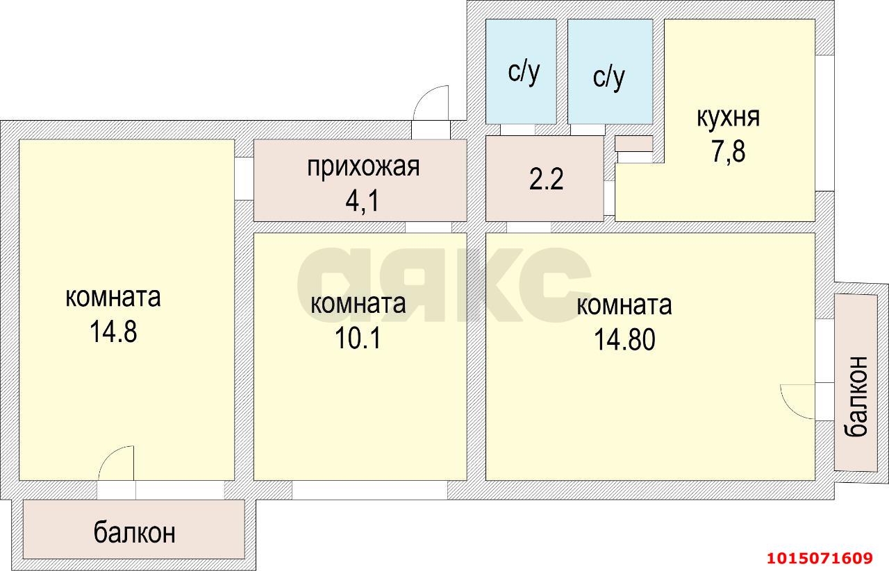 Фото №13: 3-комнатная квартира 60&nbsp;м², 6/9&nbsp;эт. - Краснодар, мкр. Западный внутригородской округ, ул. Бабушкина, 281/1