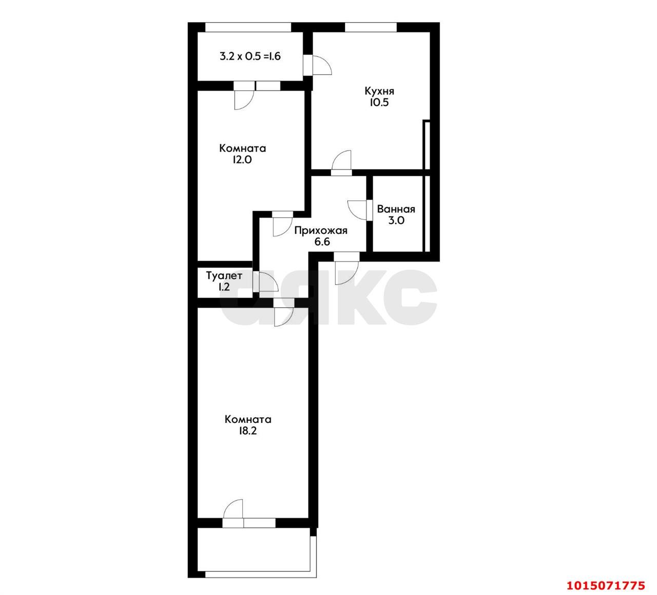 Фото №11: 2-комнатная квартира 50&nbsp;м², 5/5&nbsp;эт. - Южный, ул. Войсковая, 8/1