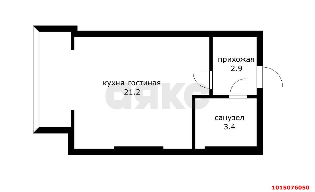 Фото №14: Студия 31&nbsp;м², 4/5&nbsp;эт. - Российский, Прикубанский внутригородской округ, мкр. ЖК Елисеевский, ул. Парижская, 5/3