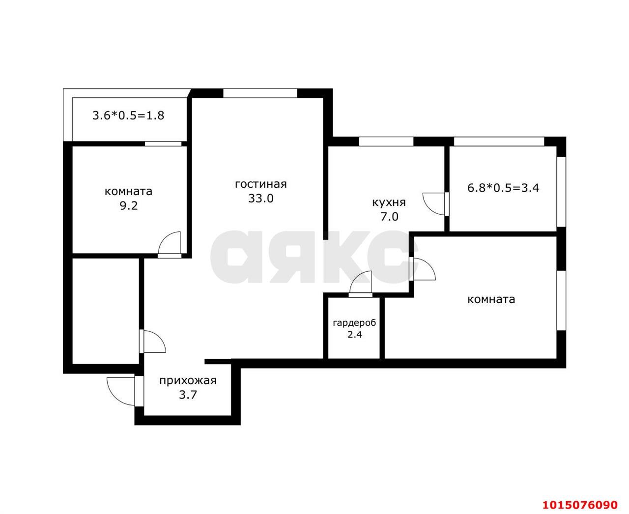 Фото №18: 3-комнатная квартира 90&nbsp;м², 2/24&nbsp;эт. - Краснодар, Прикубанский внутригородской округ, Россинского, мкр. жилой комплекс Титаны, б-р Адмирала Пустошкина, 11
