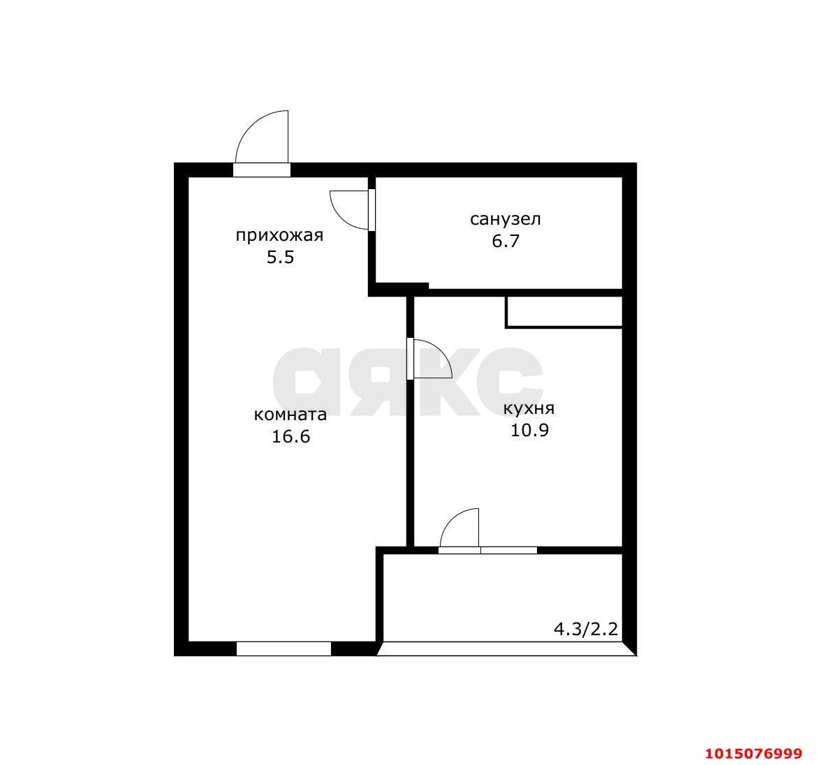 Фото №4: 1-комнатная квартира 41&nbsp;м², 7/17&nbsp;эт. - Краснодар, Прикубанский внутригородской округ, мкр. жилой комплекс Зеленодар, ул. Садовое Кольцо, 9