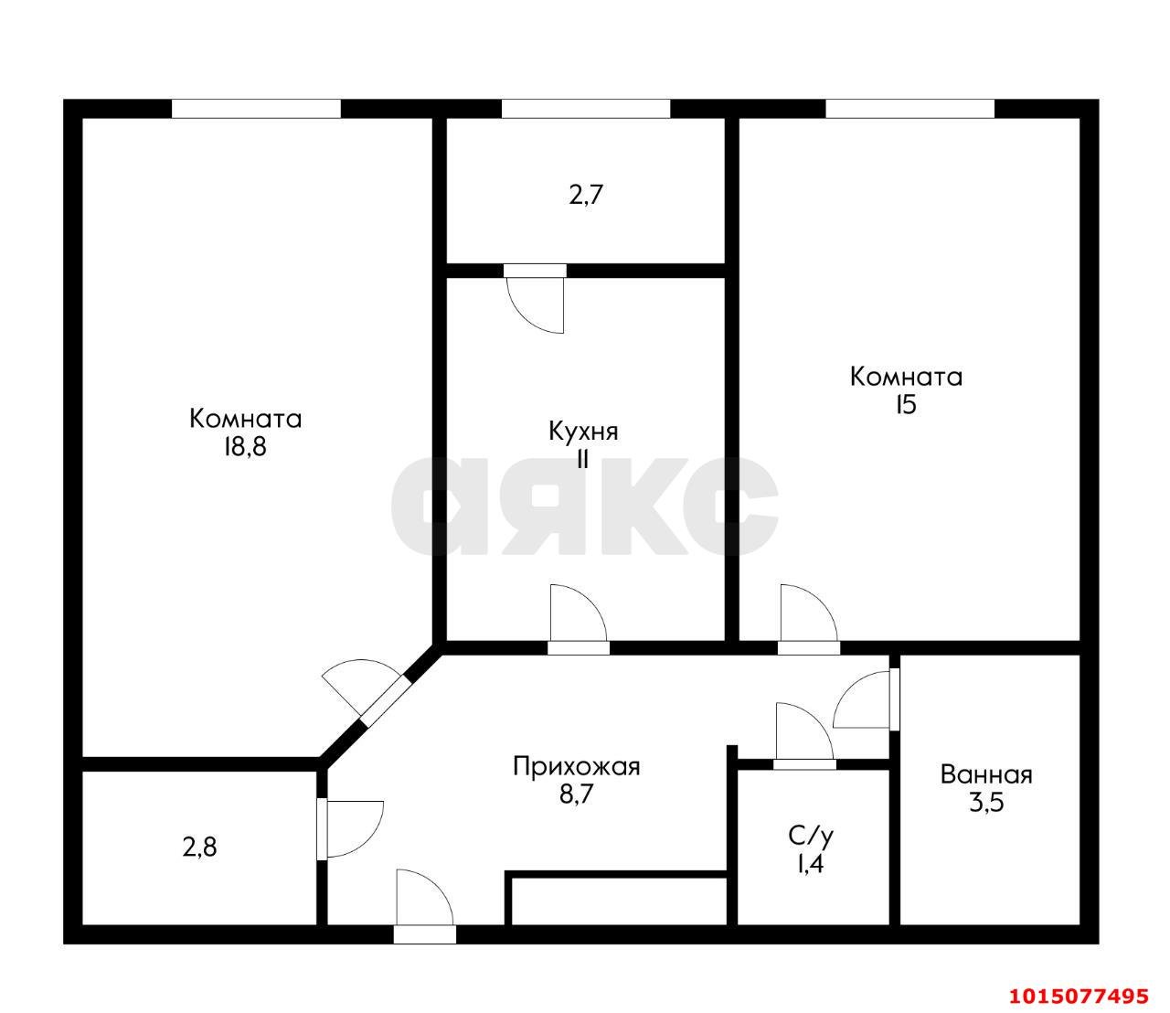 Фото №13: 2-комнатная квартира 60&nbsp;м², 8/24&nbsp;эт. - Краснодар, Центральный внутригородской округ, Центральный, мкр. ЖК Большой, ул. Красная, 176лит1/2