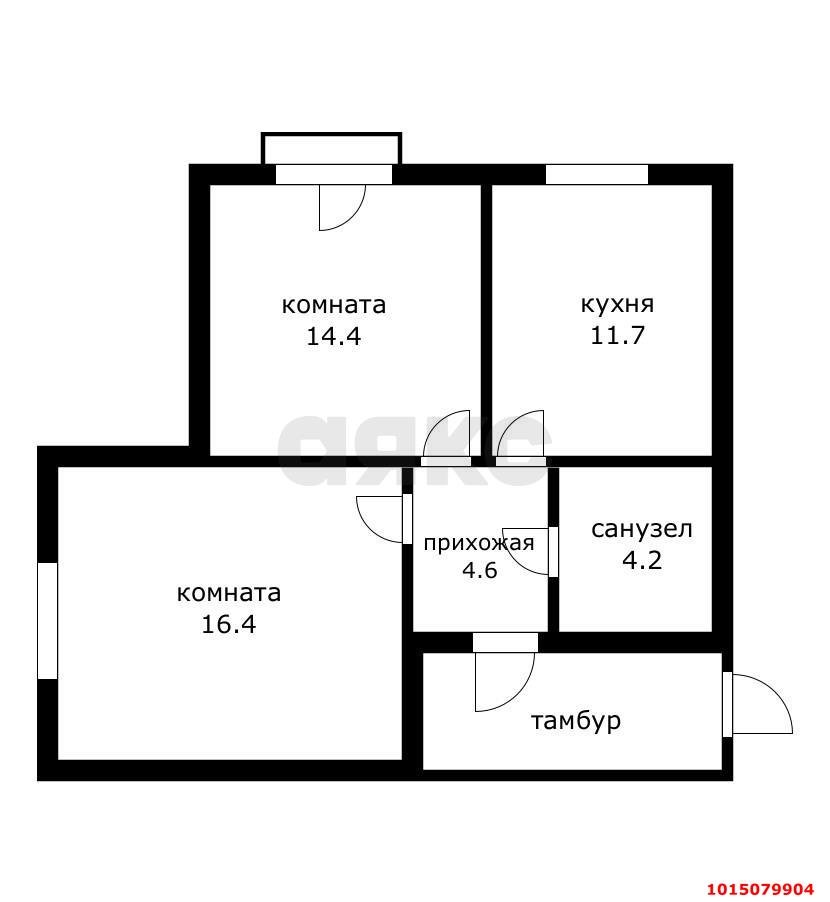 Фото №6: 2-комнатная квартира 51&nbsp;м², 1/6&nbsp;эт. - Краснодар, Карасунский внутригородской округ, ж/м Пашковский, ул. Кирова, 234