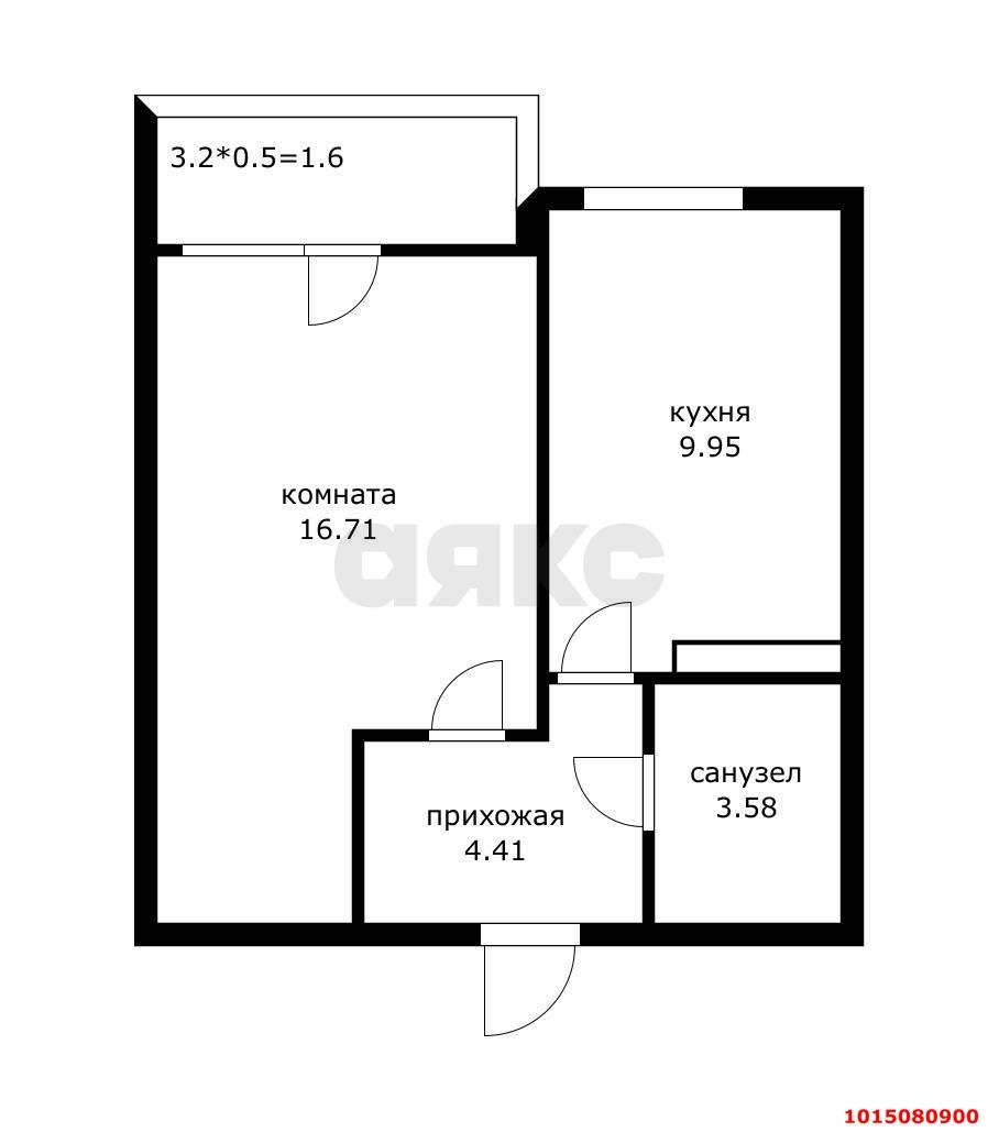 Фото №7: 1-комнатная квартира 34&nbsp;м², 14/16&nbsp;эт. - Краснодар, Прикубанский внутригородской округ, мкр. имени Н.И. Вавилова, ул. Вавилова, 6