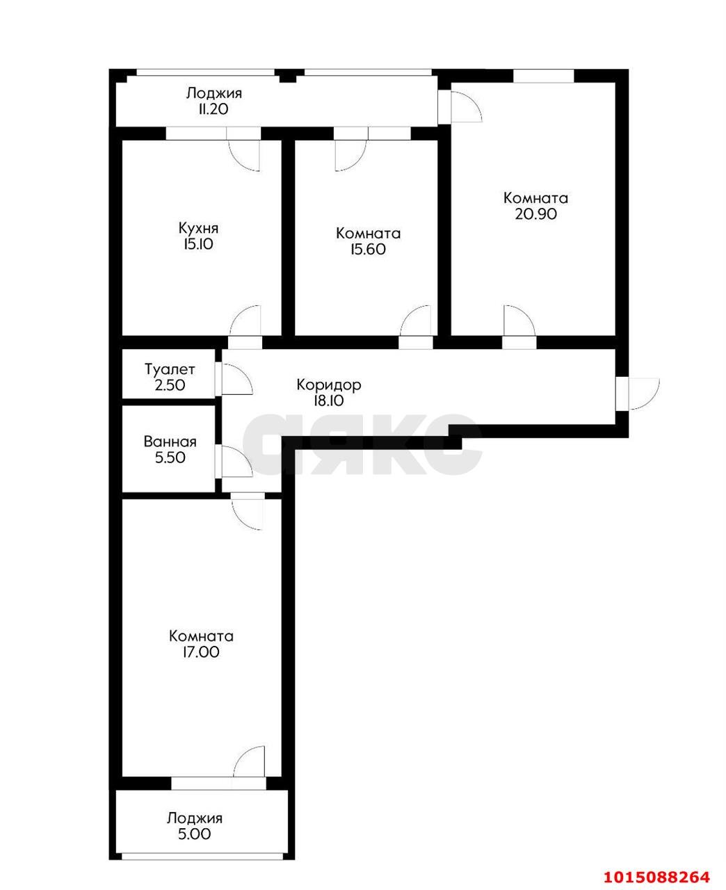Фото №18: 3-комнатная квартира 110&nbsp;м², 1/8&nbsp;эт. - Краснодар, Прикубанский внутригородской округ, мкр. Восточно-Кругликовский, ул. Черкасская, 95