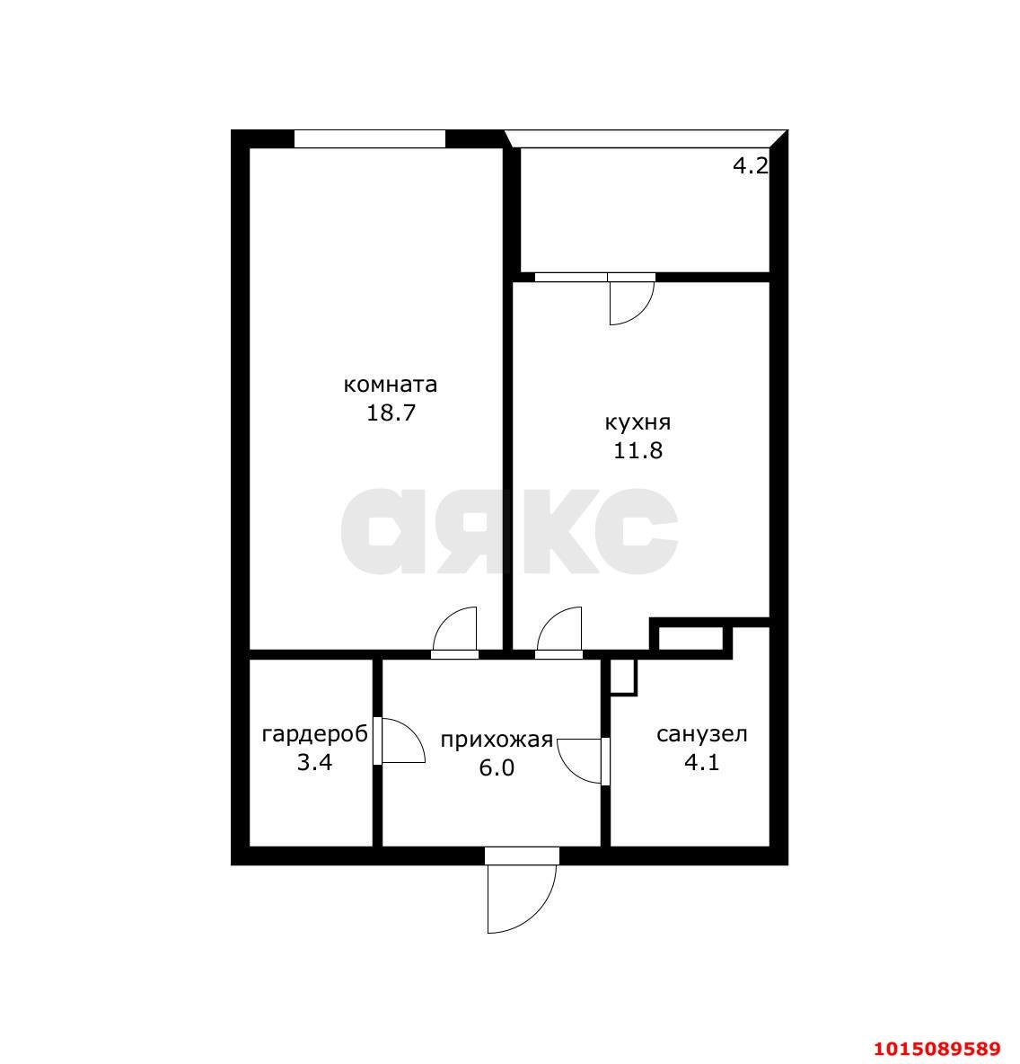Фото №4: 1-комнатная квартира 44&nbsp;м², 7/24&nbsp;эт. - Краснодар, Прикубанский внутригородской округ, мкр. ЖК Губернский, ул. имени Героя Георгия Бочарникова, 12/2