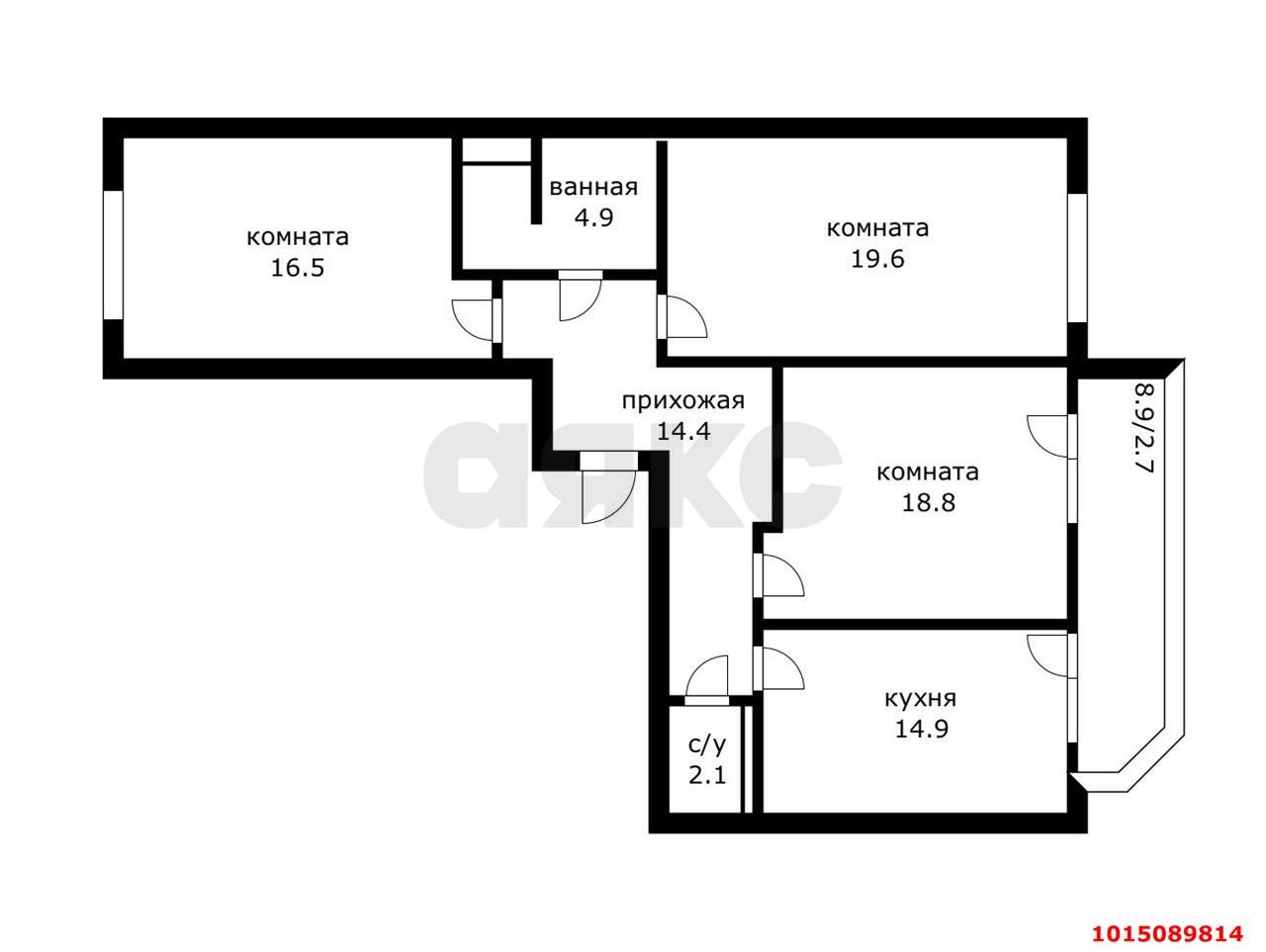 Фото №19: 3-комнатная квартира 100&nbsp;м², 14/25&nbsp;эт. - Краснодар, Центральный внутригородской округ, мкр. Центральный, ул. Железнодорожная, 24
