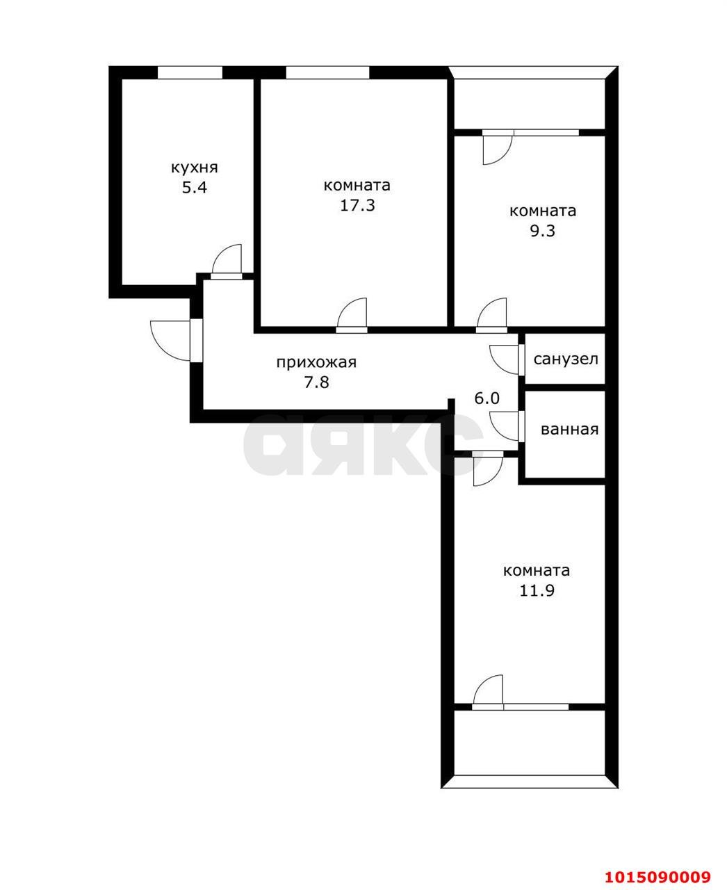 Фото №12: 3-комнатная квартира 60&nbsp;м², 1/9&nbsp;эт. - Краснодар, Карасунский внутригородской округ, мкр. Комсомольский, ул. Сормовская, 163