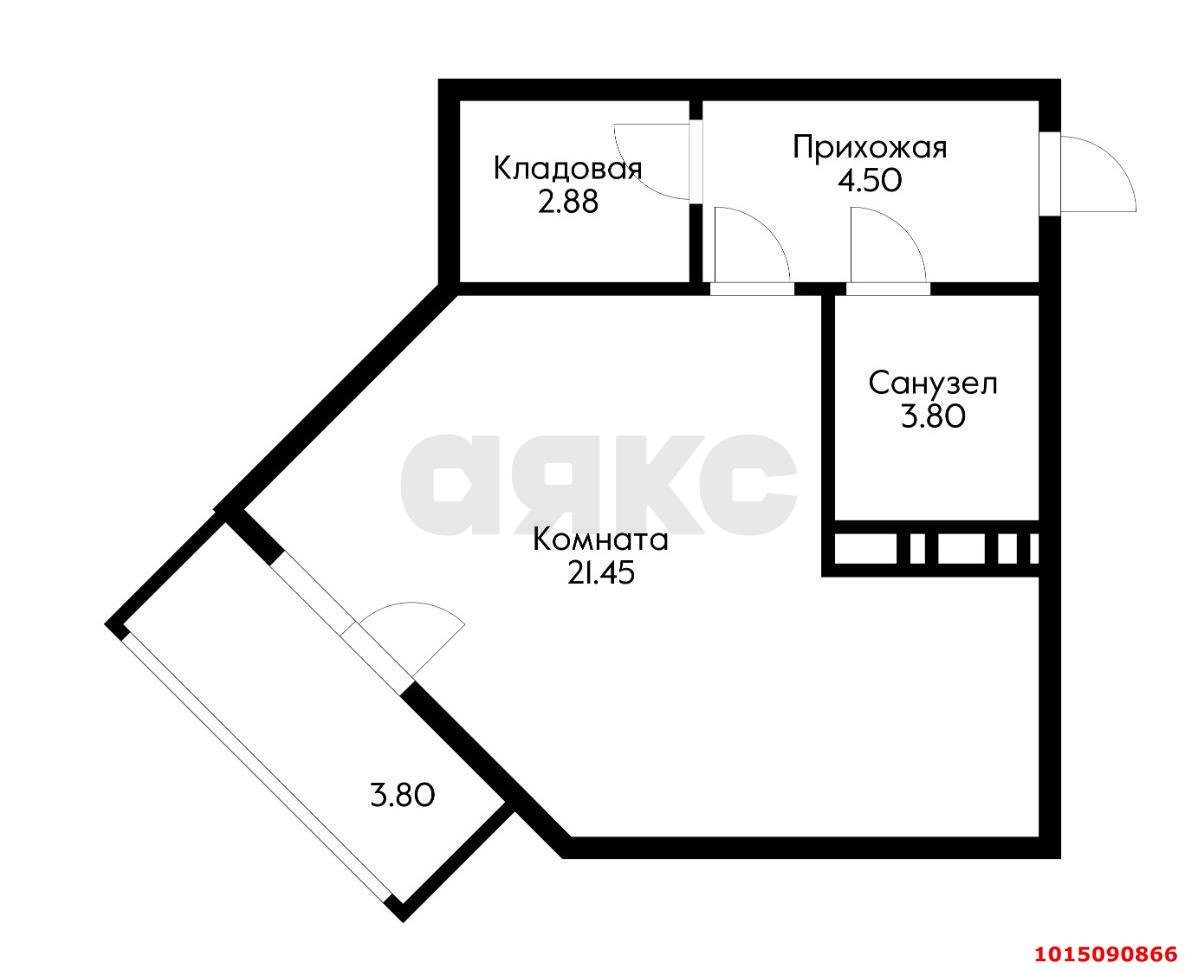 Фото №2: Студия 33&nbsp;м², 13/19&nbsp;эт. - Краснодар, Прикубанский внутригородской округ, мкр. Молодёжный, ул. Дубравная, 1