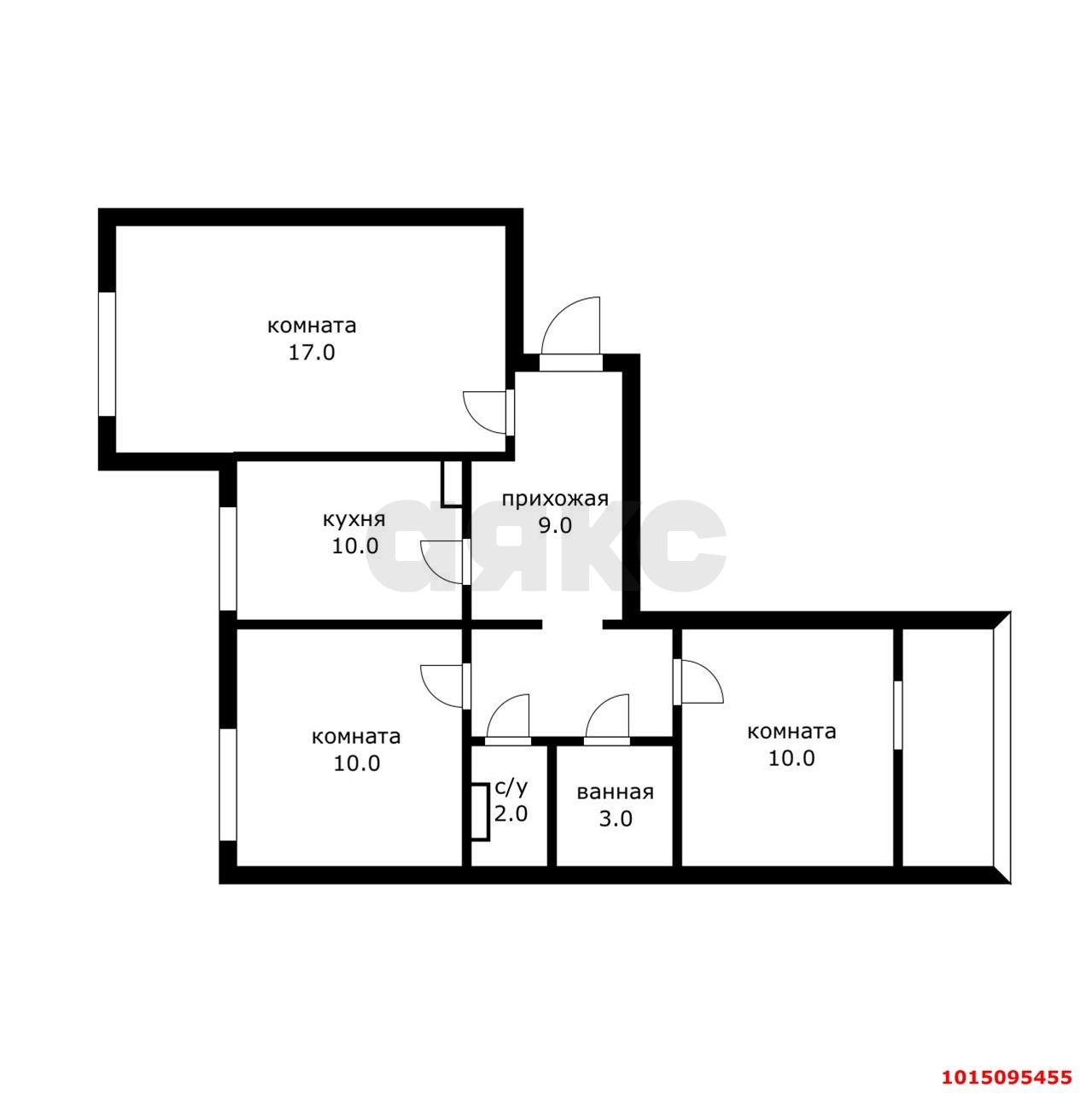 Фото №18: 3-комнатная квартира 70&nbsp;м², 7/10&nbsp;эт. - Краснодар, Западный внутригородской округ, мкр. Юбилейный, пр-кт Чекистов, 23