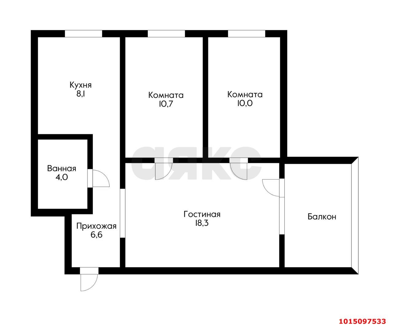 Фото №16: 3-комнатная квартира 61&nbsp;м², 2/9&nbsp;эт. - Краснодар, Центральный внутригородской округ, мкр. Центральный, ул. Красная, 40