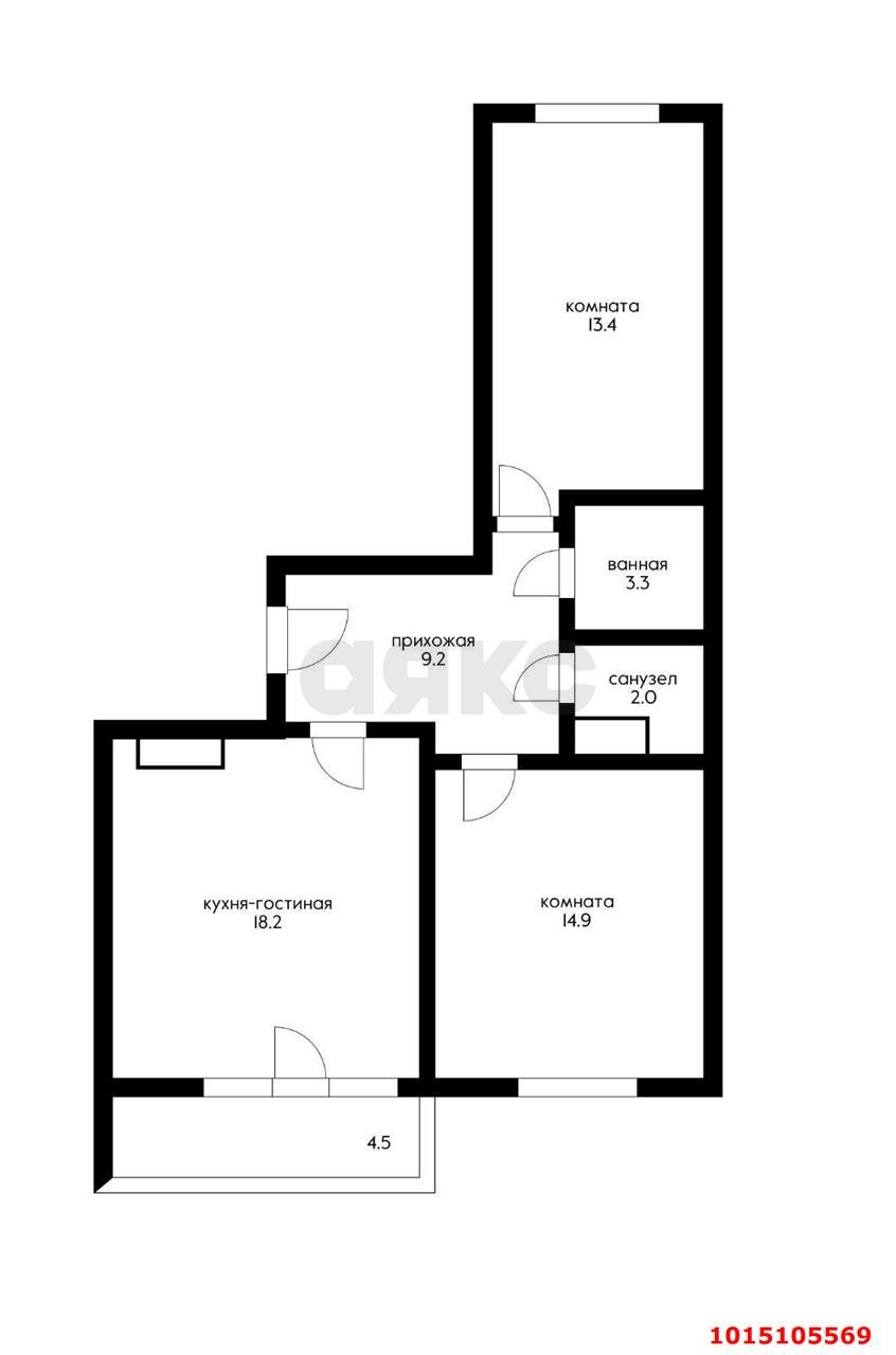 Фото №12: 2-комнатная квартира 70&nbsp;м², 12/16&nbsp;эт. - Краснодар, Прикубанский внутригородской округ, мкр. жилой комплекс Свобода, ул. Домбайская, 55