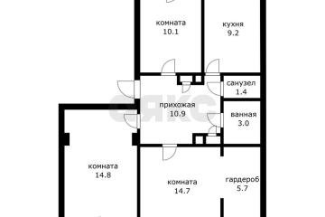 Фото №1: 3-комнатная квартира 94&nbsp;м², 2/2&nbsp;эт. - Краснодар, мкр. Центральный, ул. Гудимы, 64