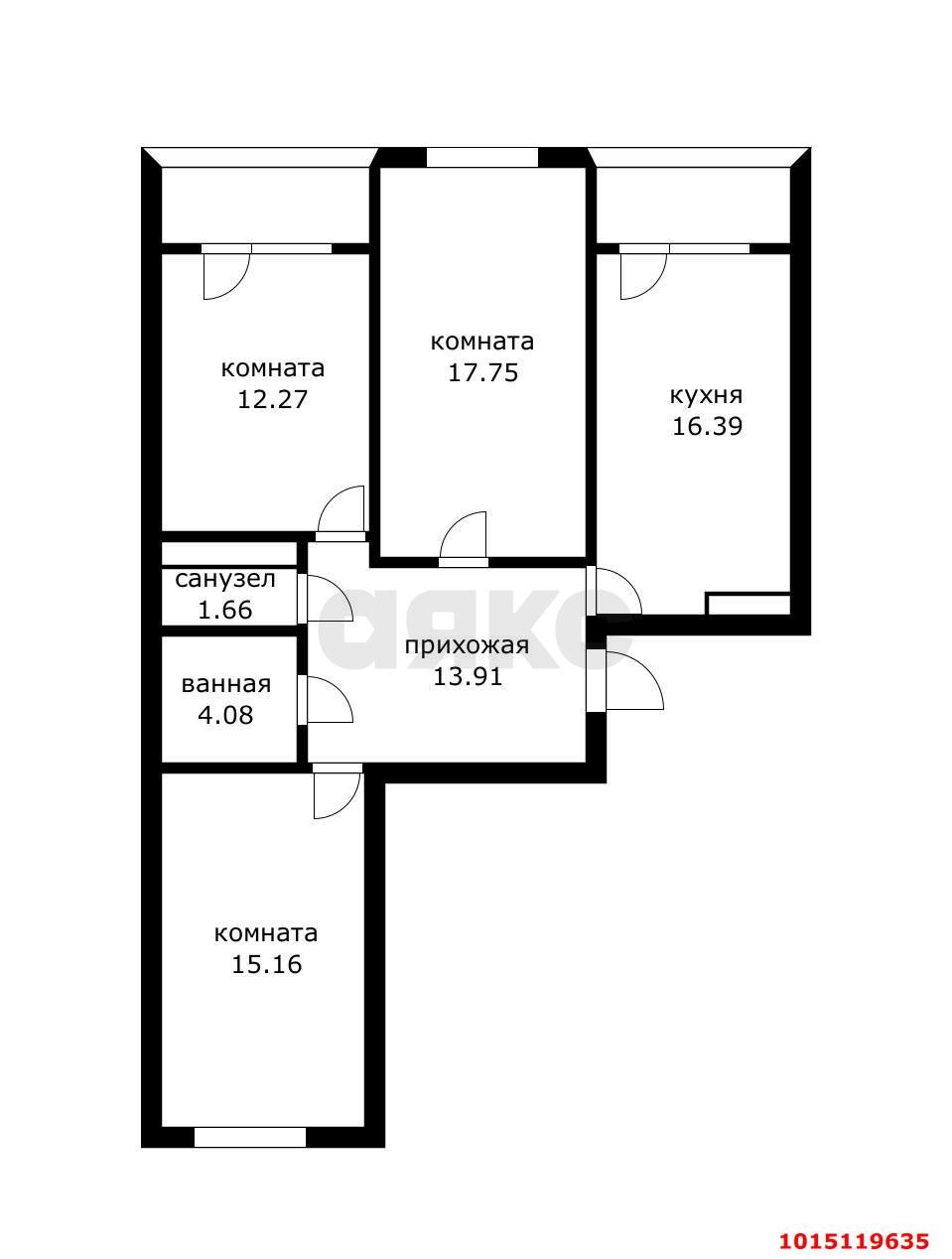 Фото №2: 3-комнатная квартира 85&nbsp;м², 6/20&nbsp;эт. - Краснодар, Западный внутригородской округ, мкр. Фестивальный, ул. Гаражная, 156к1