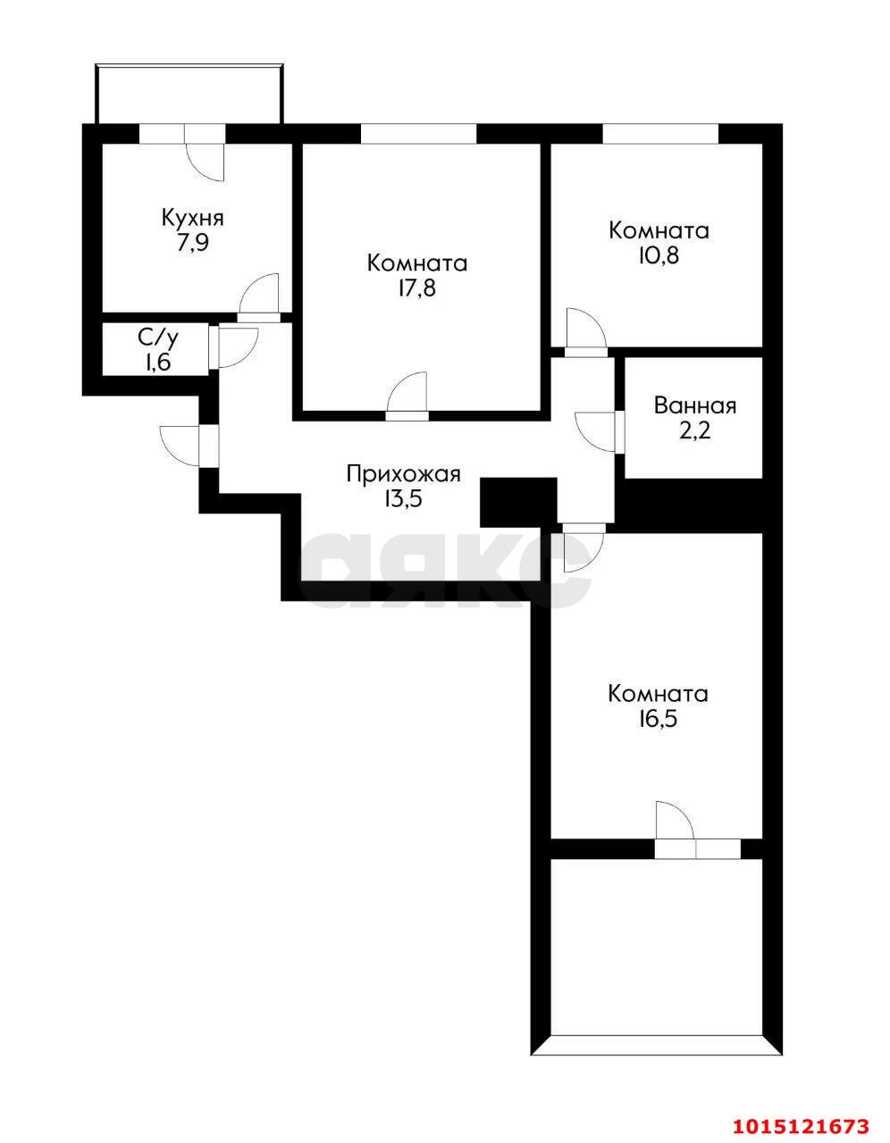 Фото №13: 3-комнатная квартира 69&nbsp;м², 3/10&nbsp;эт. - Краснодар, Карасунский внутригородской округ, ж/м Пашковский, ул. Садовая, 5/2