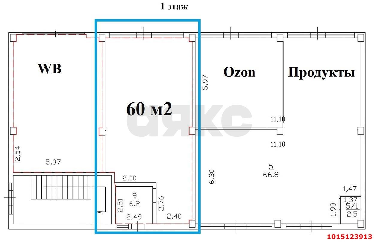 Фото №4: Торговое помещение 60&nbsp;м², 1/2&nbsp;эт. - Южный, ул. Войсковая, 8/5