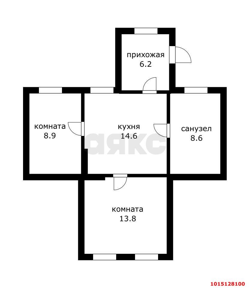 Фото №3: 3-комнатная квартира 46&nbsp;м², 1/1&nbsp;эт. - Краснодар, Прикубанский внутригородской округ, мкр. Славянский, ул. имени Толстого, 34
