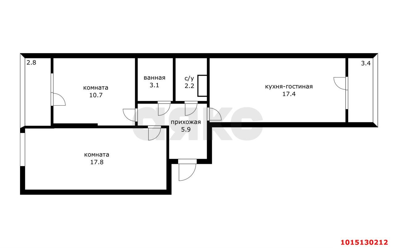 Фото №10: 2-комнатная квартира 59&nbsp;м², 3/24&nbsp;эт. - Краснодар, Прикубанский внутригородской округ, мкр. Парк Победы, ул. имени Героя Пешкова