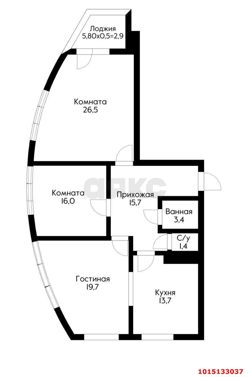 Фото №5: 3-комнатная квартира 103&nbsp;м², 12/25&nbsp;эт. - Краснодар, Западный внутригородской округ, Фестивальный, мкр. ЖК Маршал, ул. Гаражная, 87