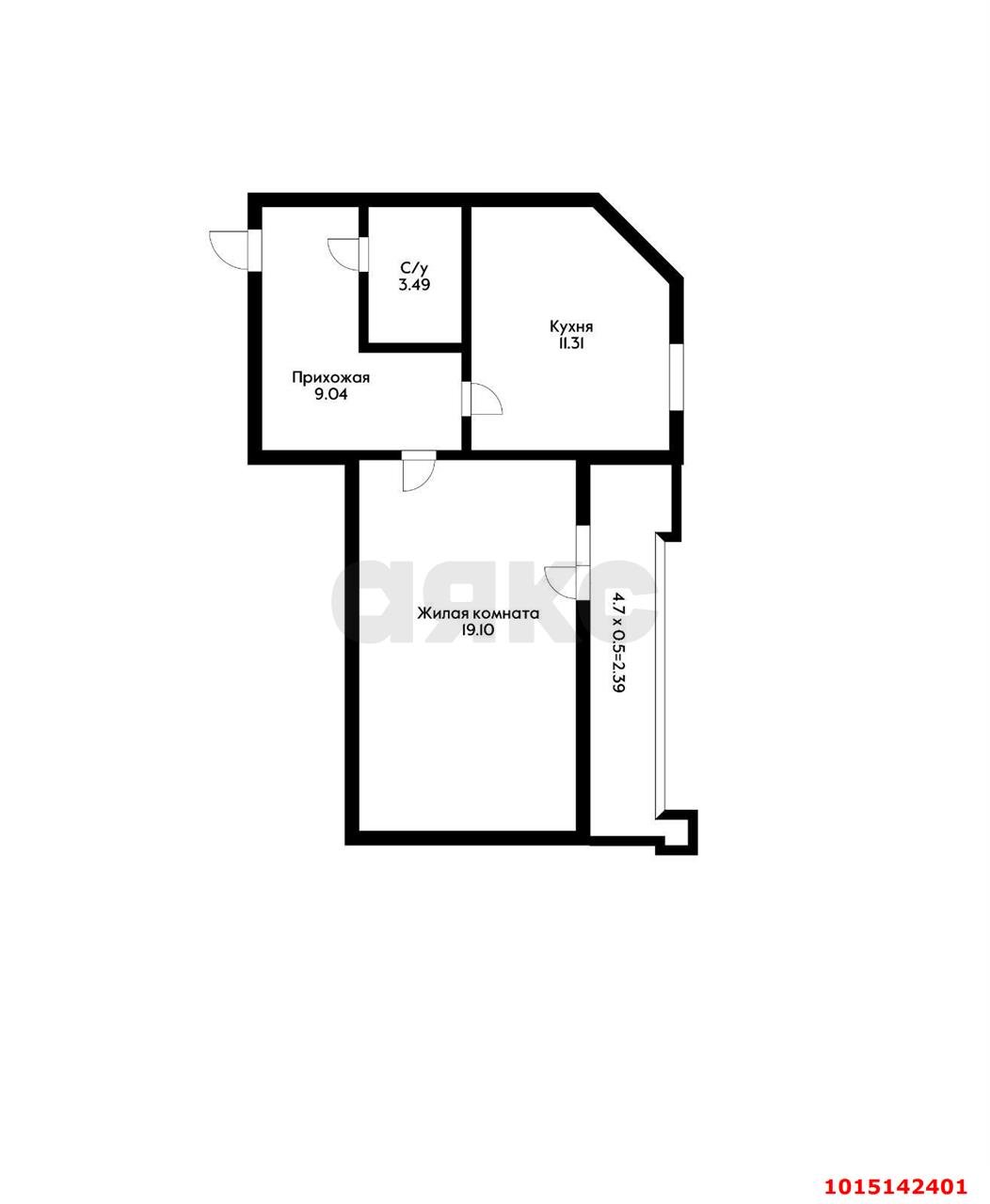 Фото №10: 1-комнатная квартира 42&nbsp;м², 14/17&nbsp;эт. - Краснодар, Прикубанский внутригородской округ, Музыкальный, мкр. ЖК Жемчужина, ул. имени Ф.И. Шаляпина, 30/1к2