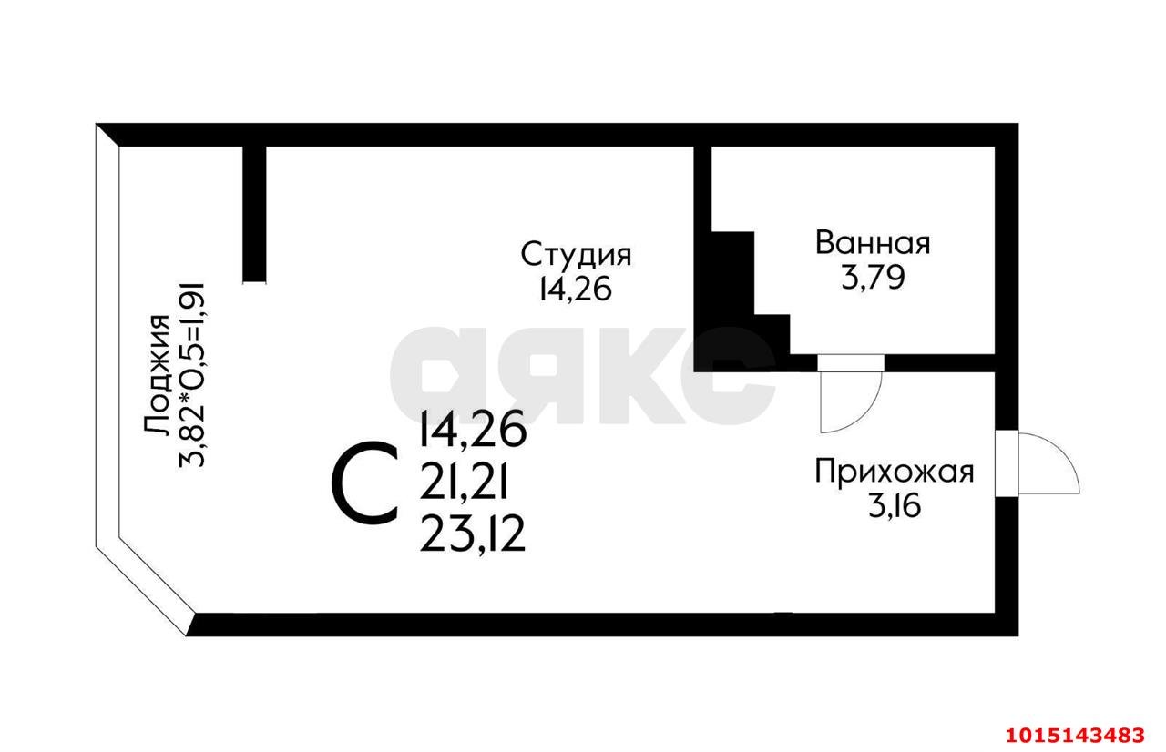 Фото №5: Студия 21&nbsp;м², 11/24&nbsp;эт. - Краснодар, Карасунский внутригородской округ, Камвольно-суконный Комбинат, мкр. ЖК Урал, ул. Уральская, 87/7