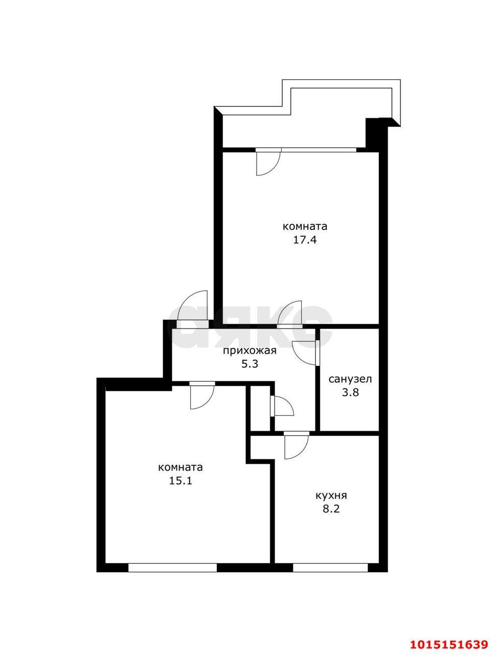 Фото №1: 2-комнатная квартира 50&nbsp;м², 2/5&nbsp;эт. - Краснодар, Западный внутригородской округ, мкр. Центральный, ул. Мира, 40