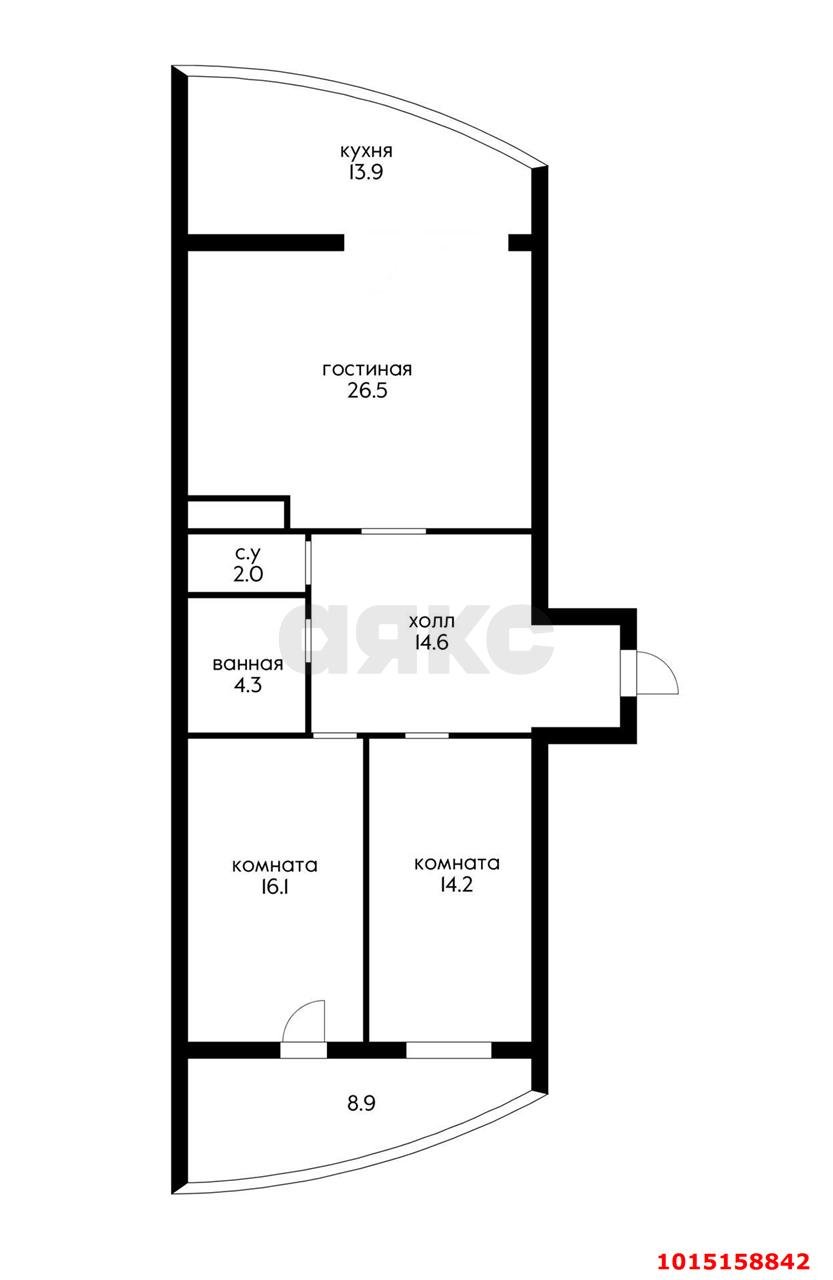 Фото №16: 3-комнатная квартира 100&nbsp;м², 2/10&nbsp;эт. - Краснодар, Прикубанский внутригородской округ, Музыкальный, ЖК Времена Года, мкр. имени Петра Метальникова, ул. Петра Метальникова, 5