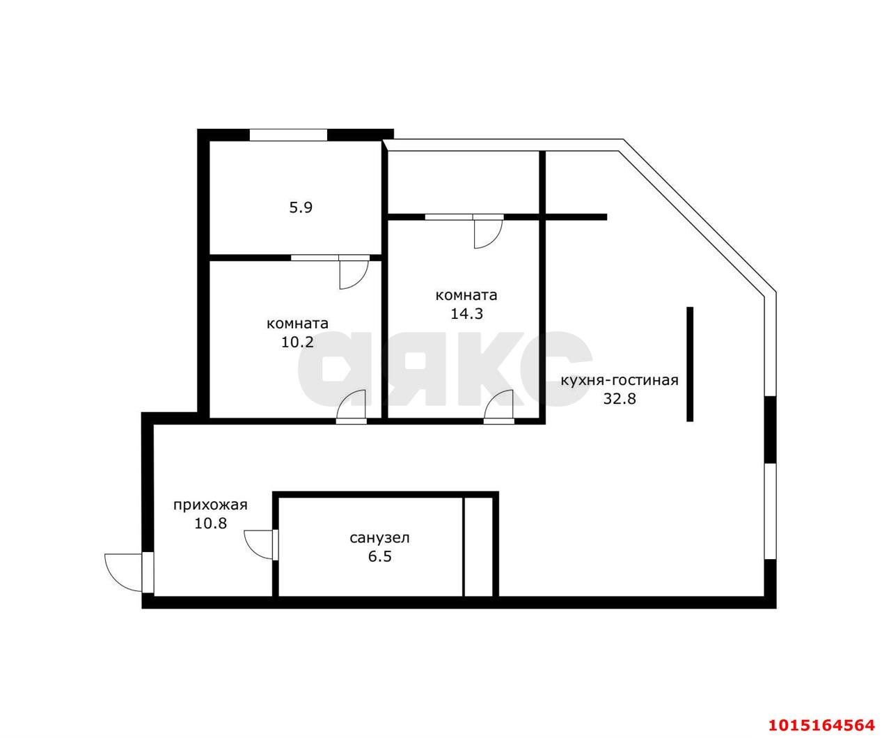 Фото №13: 3-комнатная квартира 80&nbsp;м², 23/24&nbsp;эт. - Краснодар, Прикубанский внутригородской округ, Фестивальный, мкр. ЖК На Высоте, ул. Каляева, 263/4